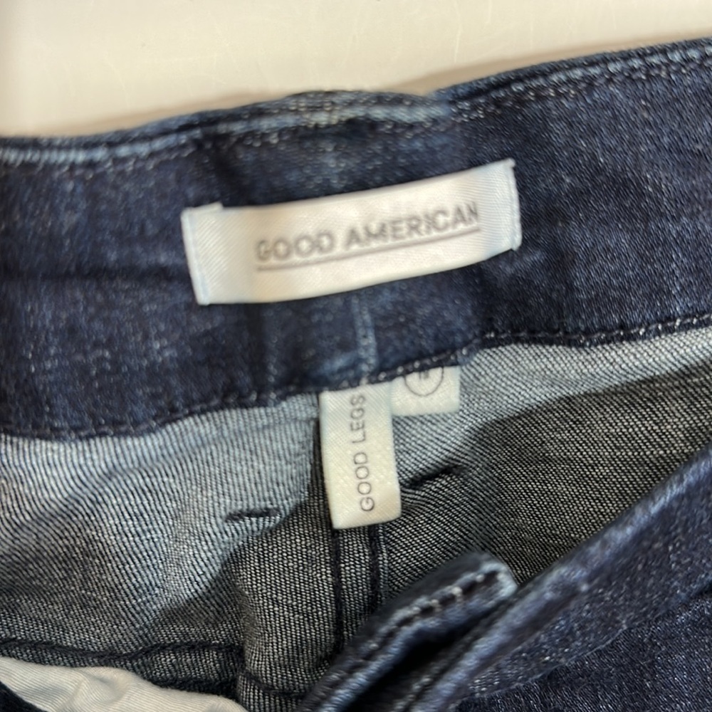 Good American Good Legs dark wash blue lace up jeans - Picture 8 of 9